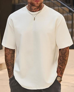 เสื้อยืดผู้ชายคุณภาพสูง ทรงโอเวอร์ไซส์ ใส่สบาย สไตล์ลำลอง ผ้าฝ้าย 100% สตรีทแวร์ สวมใส่สบาย ระบายอากาศได้ดี ทันสมัย - Product Image 4