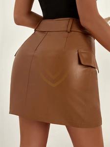 Faldas de Cuero para Mujer de Alta Calidad, Logotipo Personalizado, Estilo Urbano, Nueva Moda, Superventas - Product Image 5