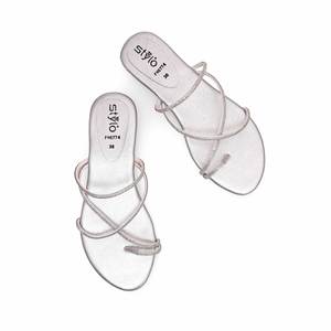 Sandales à talons argentées Fancy Chappal FN0774 - Product Image 1