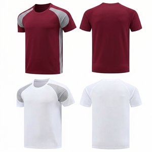 Custom Men Maroon & white <b>T</b> <b>Shirt</b> Quick Dry Breathable Fitness Gym Wear Short <b>Sleeve</b> Fashionable customized your design casual - Product Image 1