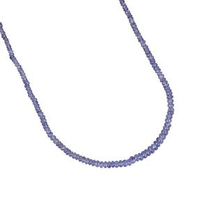 Natural Tanzanite Gemstone <b>Beaded</b> <b>Necklace</b> in 925 Sterling Silver Handmade Jewelry for Unisex - Product Image 1