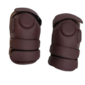 Botas de cuero premium para caballo, protectores de rodilla ecuestres, ajustables, a prueba de golpes, vendas para patas de caballo, soporte para entrenamiento. - Product Image 1