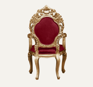 Sillón de Lujo Hecho a Mano con Tapicería, Estilo Europeo, Dorado, de Madera de Caoba, Muebles para Sala de Estar, para Apartamentos y Hoteles - Product Image 3