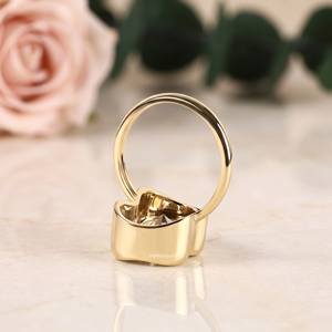 Oval Cut Moissanite Ring Bezel <b>Frame</b> Gold Band Engagement Wedding Bridal Statement Jewelry for Women Custom Fine Jewelry Ring - Product Image 2