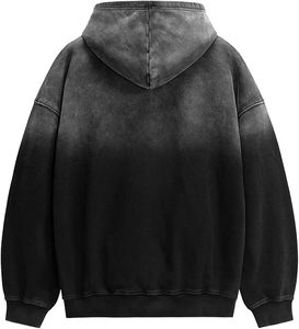 Sweat à capuche d'hiver surdimensionné, anti-plis, style streetwear, effet délavé vintage personnalisé |   Pull en polaire de polyester épais |   Marque privée - Product Image 2