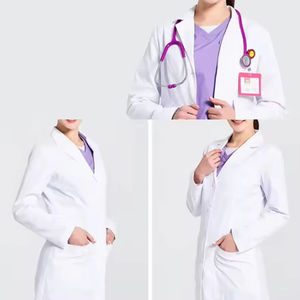 Blouse de laboratoire professionnelle pour hommes, blouse de laboratoire unisexe blanche, coton et polyester, blouse médicale pour médecin, infirmière, laboratoire, pharmacie - Product Image 2