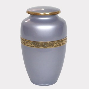 Soft silver cremation urn adult medium <b>keepsake</b> <b>memorial</b> ashes container elegant calming design - Product Image 1