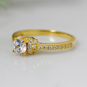 Engagement & Wedding <b>Ring</b> Cubic Zirconia 925 Sterling <b>Silver</b> <b>Statement</b> <b>Ring</b> for Women - Product Image 2