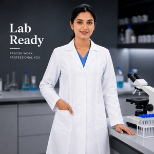 Bata Médica Profesional de Algodón para Mujer, Manga Larga, Blanca, con Protección Contra Pinchazos, Uniforme para Personal de Hospital y Enfermeras - Product Image 4