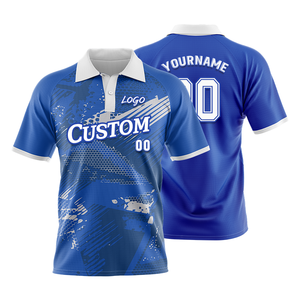 T-shirt de golf décontracté et professionnel pour homme, coupe classique, manches courtes, anti-plis, avec logo personnalisé sublimé sur la poche, idéal pour l'été - Product Image 5