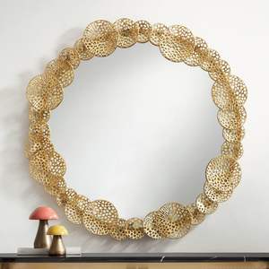 Miroir mural décoratif en fer forgé avec étiquette privée, design moderne et élégant pour la décoration murale intérieure d'un salon contemporain - Product Image 5