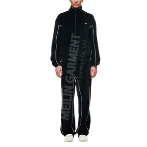Clothing Manufacturer Custom Winter High Quality 3M Reflective Velvet <b>Jacket</b> and Pants <b>Men</b> Tracksuits Two Pieces Jogging Suit - Product Image 5