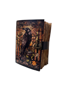 Raven Leather Grimoire Journal Handmade Vintage Gothic <b>Notebook</b> Embossed <b>Book</b> of Shadows Writing Diary Fantasy Gift for Writers - Product Image 4