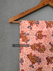 Tela de Algodón 100% Sostenible, Estampada a Mano, Diseño Floral Étnico de Jaipur, Textil de Algodón para Ropa de Mujer y Decoración del Hogar - Product Image 3