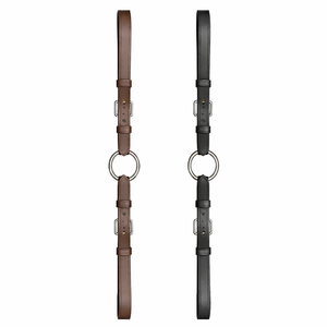 Convertidor de Bocado de Cuero Genuino con Anillo - Convertidor de Bocado Pelham - Correas de Cuero Premium con Anillo en O de Acero Inoxidable - Negro y Marrón - Product Image 3