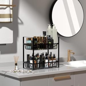 Panier de rangement empilable en métal maillé avec poignées, organisateur durable pour la cuisine et les placards - Product Image 5