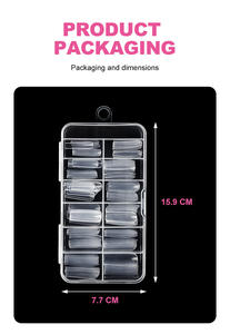 Faux Ongles en Gros 120 Pièces Personnalisables à Presser Transparent Givré Carré Ovale Amande Ballerine Ongles Artificiels - Product Image 6