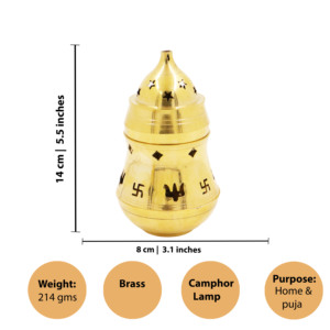 Brass <b>Star</b> Cut Camphor Deepam Karpoora Aarti <b>Lamp</b> Handcrafted Traditional Pooja Oil <b>Lamp</b> for Home Temple Festival Decor Gifts - Product Image 2