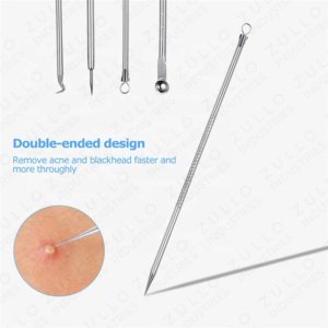 Premium 5 Piece Stainless Steel Blackhead Acne Extractor Kit Comedone Removal <b>Tools</b> for Clear Healthy Skin - Product Image 2