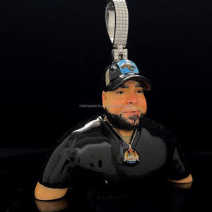 Image personnelle propagande personnalisé personnalisé glacé 3D émail visage tête Portrait pendentif Hip Hop bijoux - Product Image 4