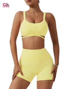 Seamless Yoga Set Fitted Workout Woman Gym Wear Short Set Top Shirt Scrunch <b>Booty</b> Gym Shorts Women's Sets 2 piece set women - Product Image 6