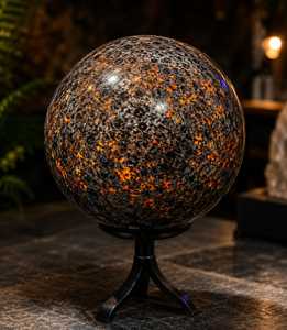 Grande sphère de sodalite fluorescente de 20 kg, cristal naturel réactif aux UV, pierre minérale luminescente, pièce de décoration de luxe rare pour la maison - Product Image 2