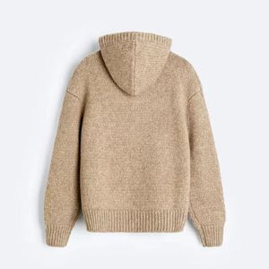 Sweat à capuche OEM pour homme, coupe classique, hiver, épaules tombantes, en molleton, motif uni, tricoté, teint uni - Product Image 4