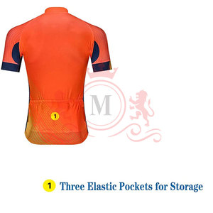Ensemble maillot et short de cyclisme pour homme, orange avec accents noirs, respirant, polyester, design sans couture, pour adultes - Product Image 2