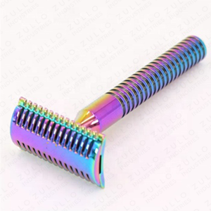 Maquinilla de Afeitar de Seguridad de Acero Inoxidable de Primera Calidad, Color Arcoíris, Doble Filo, Reutilizable, para Hombre, Marca Privada OEM - Product Image 5
