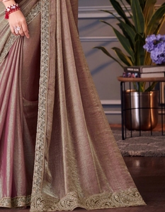 Sari de satén adornado al estilo Bollywood - Product Image 5