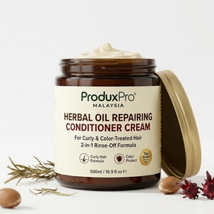 ProduxPro Malaysia Herbal Oil Repairing <b>Conditioner</b> Cream for Curly <b>Color</b> Treated 2-in-1 Rinse-Off Formula Top Rated Private - Product Image 1