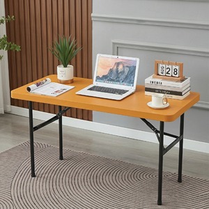 Mesa Plegable Naiba 122x61x71cm, Diseño Portátil que Ahorra Espacio con Patas Metálicas y Anillo de Bloqueo - Product Image 2