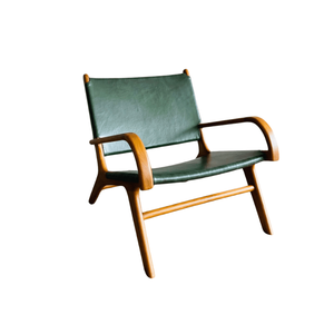 Fauteuil de relaxation moderne en teck Qirox, fauteuil en bois massif avec accoudoirs, siège de loisirs extérieur pour salon et jardin - Product Image 3