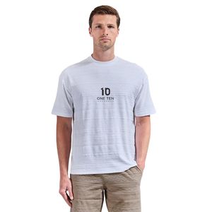 T-shirt décontracté jacquard pour homme, col rond, manches courtes, coupe décontractée, motif texturé, haut tendance, respirant, vêtement streetwear - Product Image 1