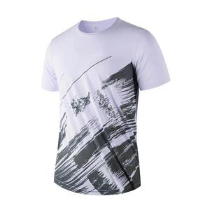 T-shirt à manches courtes pour homme, col rond, 100% polyester, motif imprimé géométrique, respirant, séchage rapide, coupe décontractée, jersey - Product Image 5