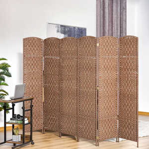 Paravent pliant traditionnel en bambou, rotin et osier pour la maison et le bureau - Product Image 3
