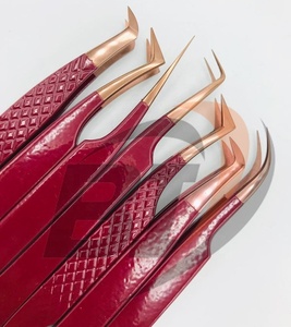 Pince à épiler professionnelle en acier inoxydable or rose pour extension de cils outil de beauté durable personnalisé de marque privée avec pointe pointue - Product Image 6