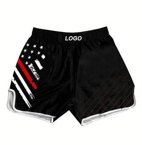 Nouveaux shorts de boxe personnalisés en satin pour hommes, taille élastique, décontractés, extensibles, unis, pour arts martiaux, 100 % polyester - Product Image 3