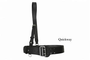 Handmade Black Sam Browne Style <b>Leather</b> Belt <b>Harness</b> – Formal Ceremonial & Cosplay Accessory - Product Image 6
