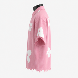Camisa Casual Rosa Oversize Personalizada para Hombre, 100% Algodón Orgánico Ecológico, OEM ODM, Ropa de Marca Privada - Product Image 5