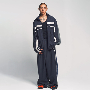 Wholesale Custom Logo Reflective <b>Wind</b> <b>Breaker</b> Jacket NYLON Track Suit Windbreaker Tracksuit - Product Image 5