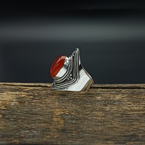 Vintage Carnelian Gemstone <b>Ring</b> Natural Orange Stone Jewelry Antique Style <b>Statement</b> <b>Ring</b> Gift for Her - Product Image 2
