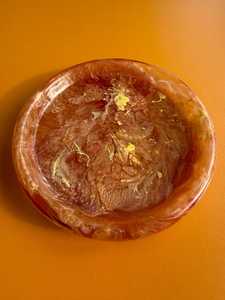 Luxury Round Epoxy Resin Tray with Amber Marble Effect – Handmade Decorative Serving & Organizer Tray for Modern Home <b>D</b>écor - Product Image 5