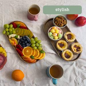 Bandeja de Madera Personalizada de Bambú y Acacia para Servir Postres, Galletas, Pan, Té, Pasteles y Alimentos - Product Image 4
