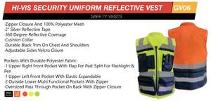 เสื้อกั๊กสะท้อนแสง Hi-Vis ANSI Class 2 พร้อมไฟ LED แสดงสถานะ  โลโก้สั่งทำได้  ชุดยูนิฟอร์มรักษาความปลอดภัย  ที่แขวนบนอกเสื้อ สีดำ - Product Image 6