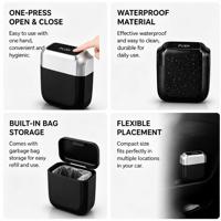 Poubelle de voiture, mini-organisateur étanche en PVC, ouverture à une touche, boîte de rangement intérieure anti-fuite