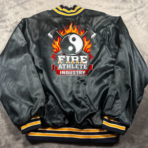 Chaquetas bomber de béisbol para hombre con logotipo personalizado bordado, diseño de rayas de alta calidad, cuello y puños de punto acanalado. - Product Image 2