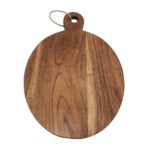Planche à découper ronde classique en bois avec poignée, plateau de service à fromage fait main, qualité supérieure, bloc de découpe multi-usages - Product Image 5