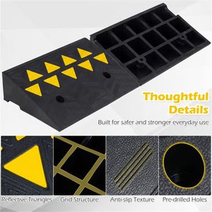 2 Pezzi Rampa per Marciapiede in Gomma Riflettente Resistente con Canale di Drenaggio per Accesso Comodo alla Vialetto - Product Image 5