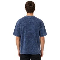 T-shirt homme personnalisé délavé à l'acide, faible MOQ pour les marques de détail américaines, avec coupe ample et t-shirt en coton filé à la main sur mesure